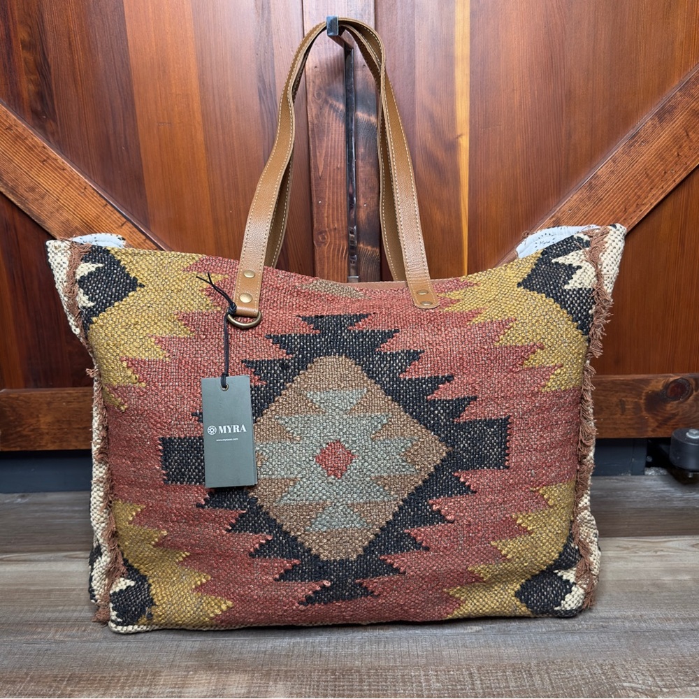 Myra Bag Kaliko Hill Weekender Tote Canvas Bag Duffel Overnight - Picture 2 of 8